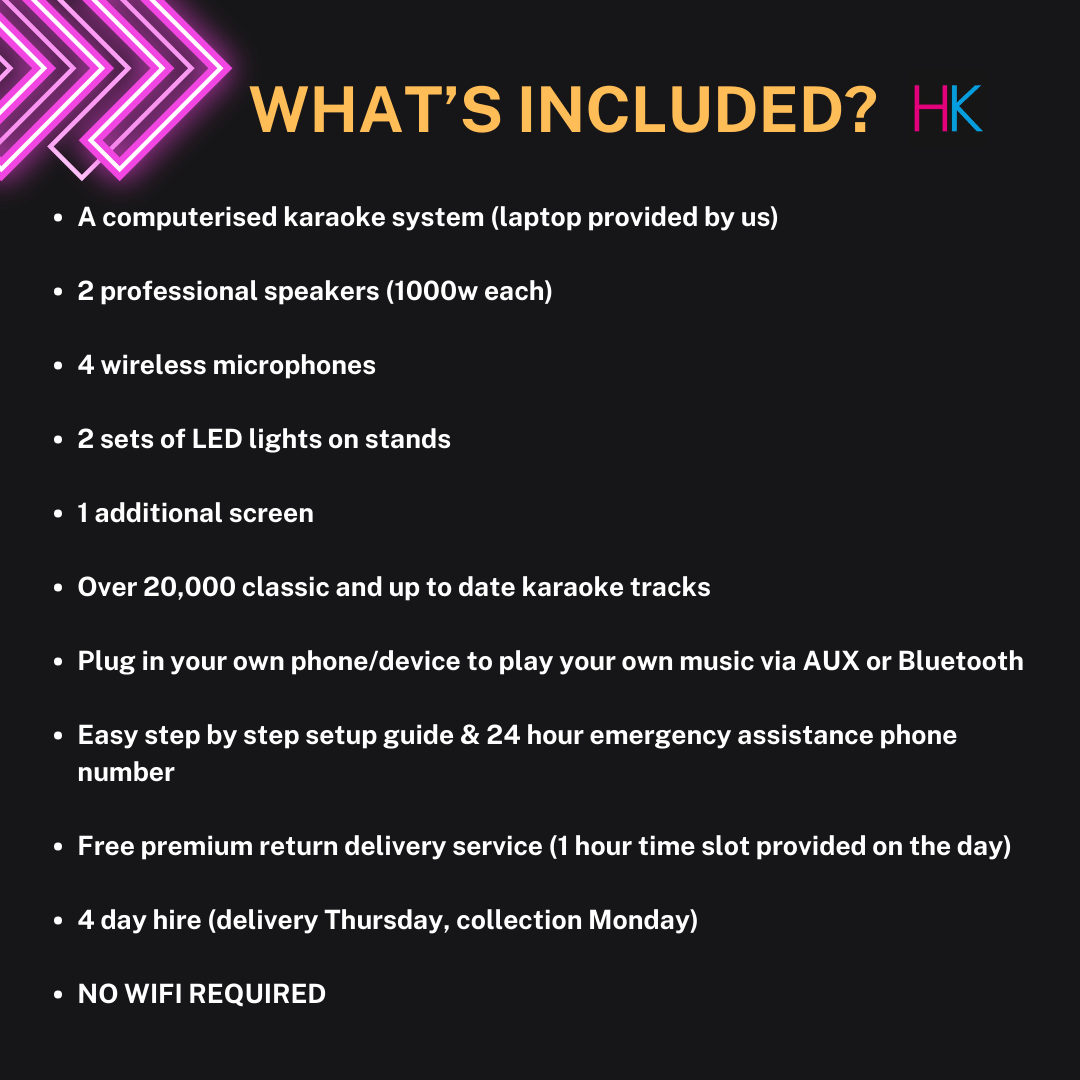 Deluxe karaoke hire whats included